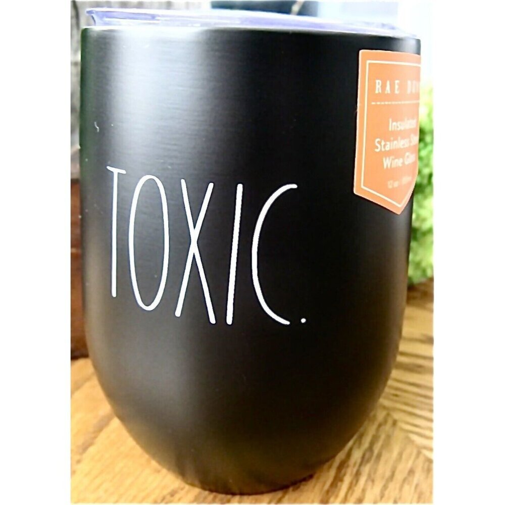 New Rae Dunn TOXIC Drink Coffee Tea Wine Metal Travel Tumbler Mug Cup